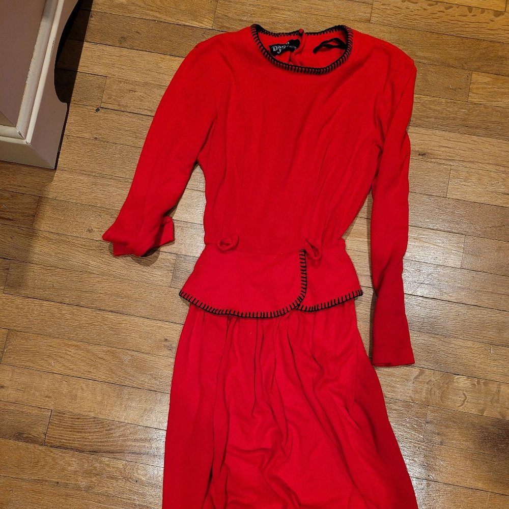 Vintage Red Knit dress, size s/m